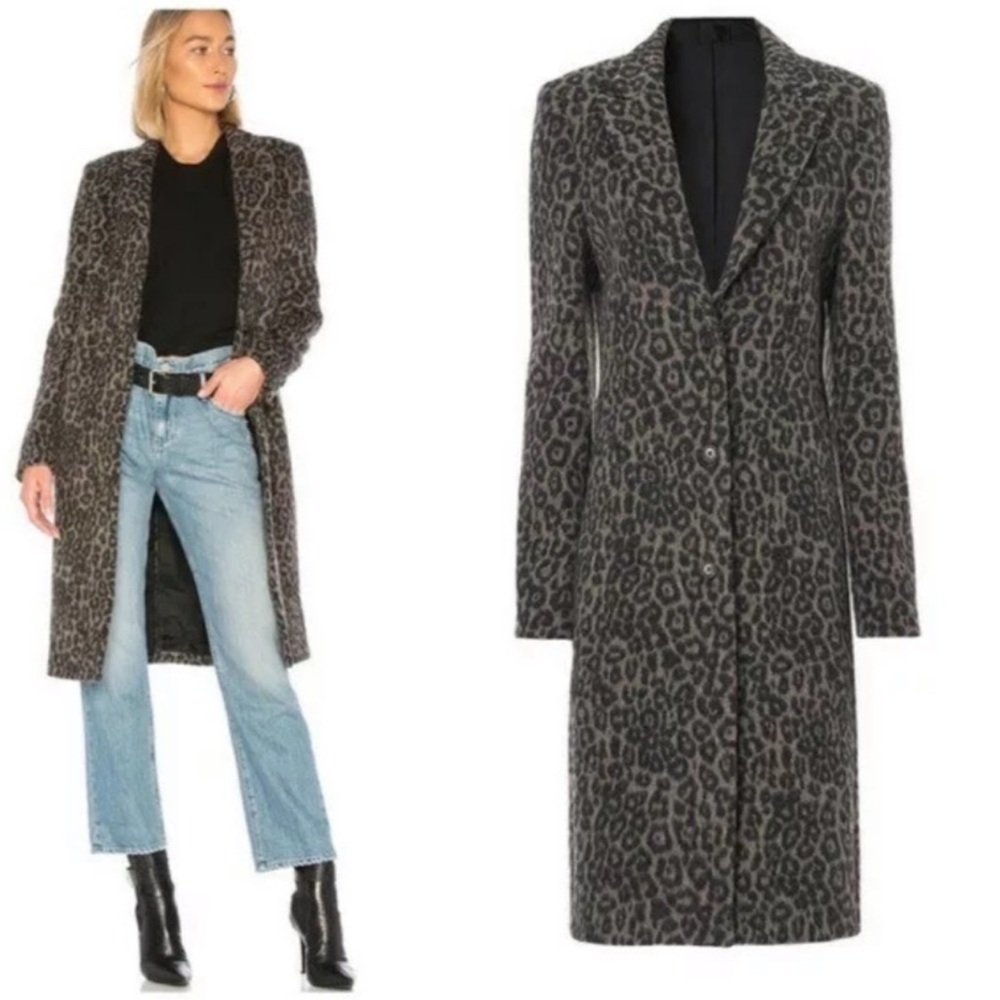 RtA | Jamson Leopard Print Cashmere Blend Coat